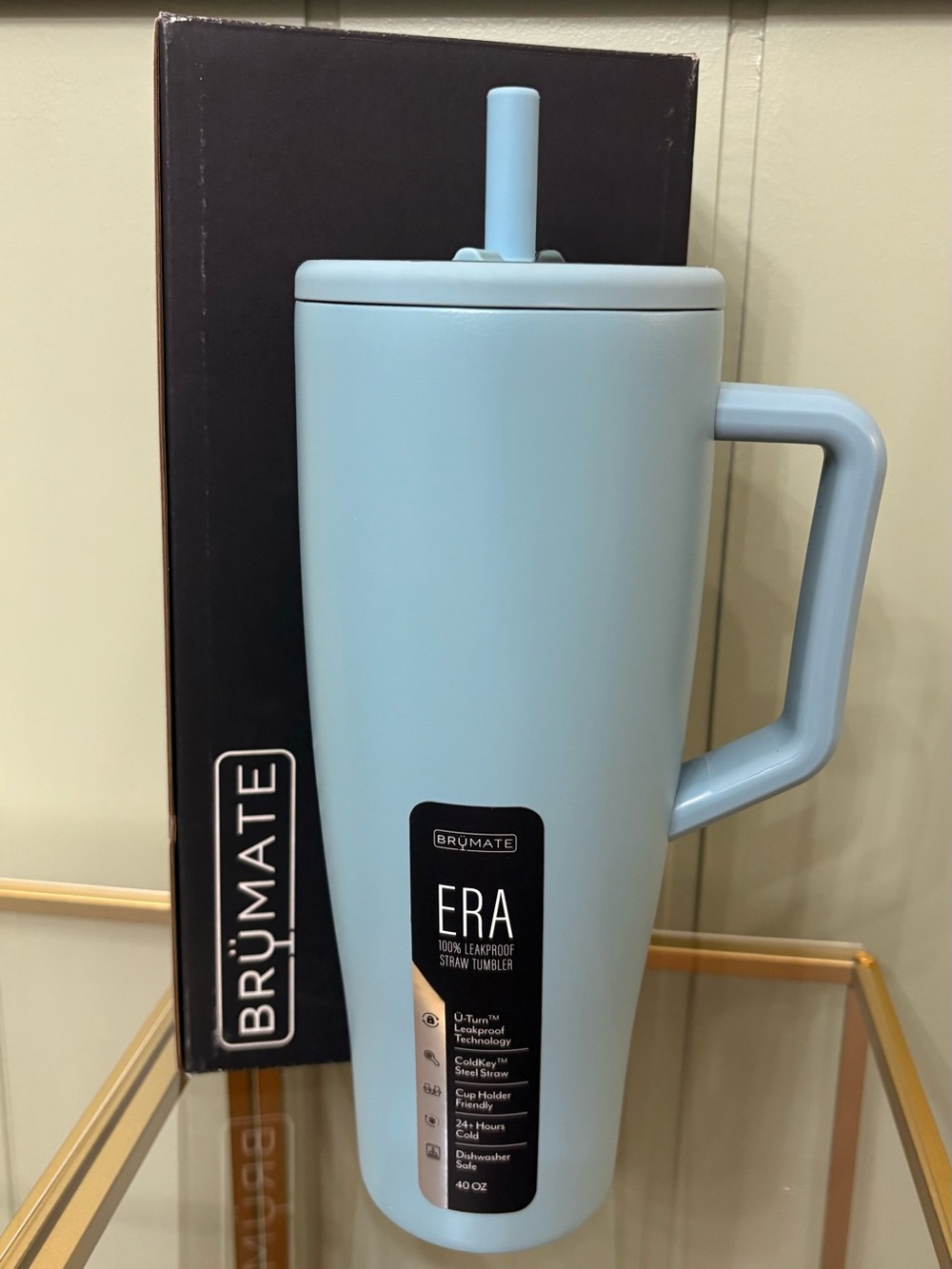 ERA 40 oz Pale Blue Leakproof Straw Tumbler
